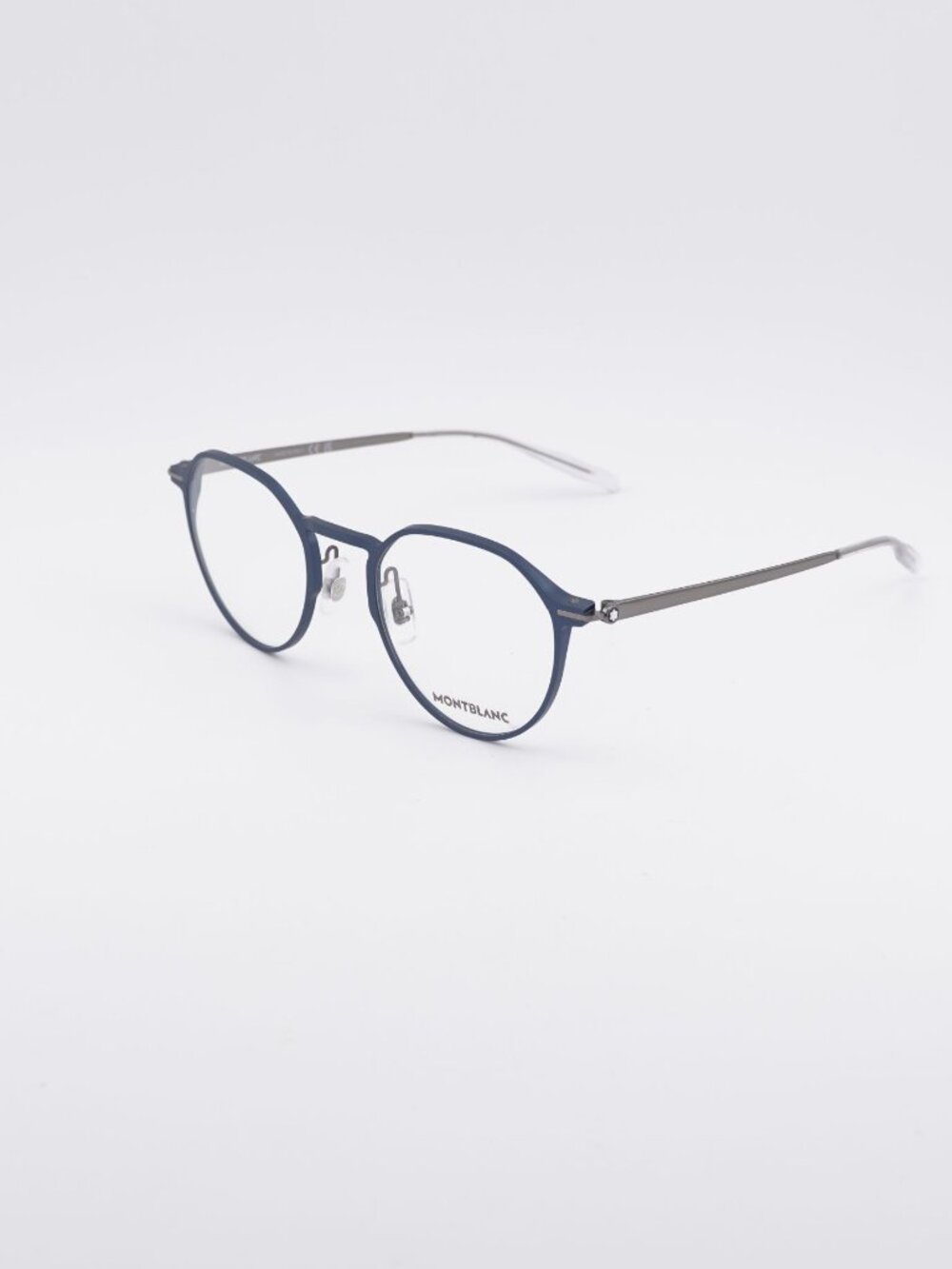 Montblanc MB0233O 003 Eyeglasses Blue 50mm Round Frame